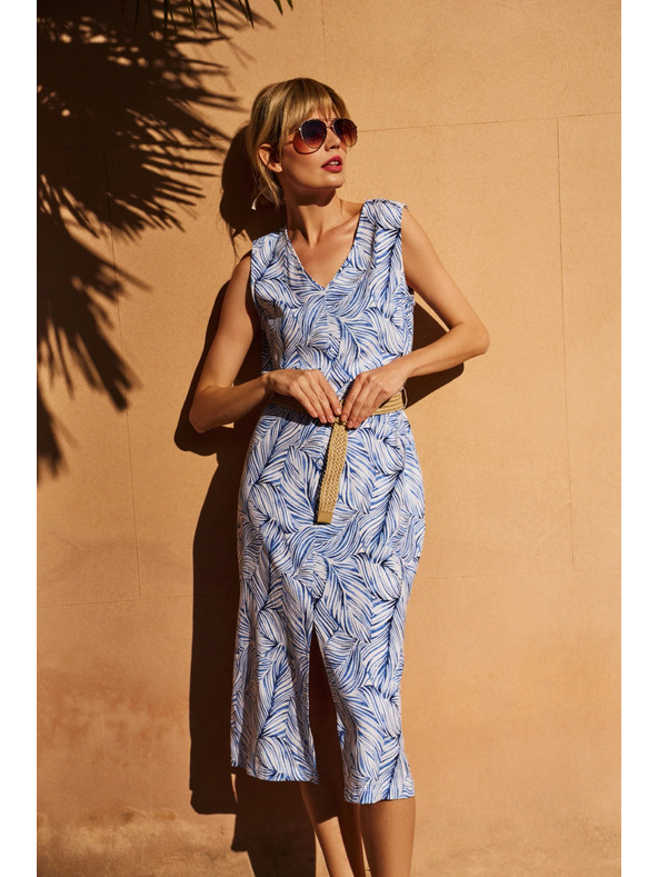 Moodo Světle modré šaty s páskem