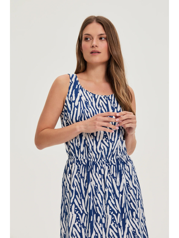 Moodo Dámské šaty Moodo modro-bílé