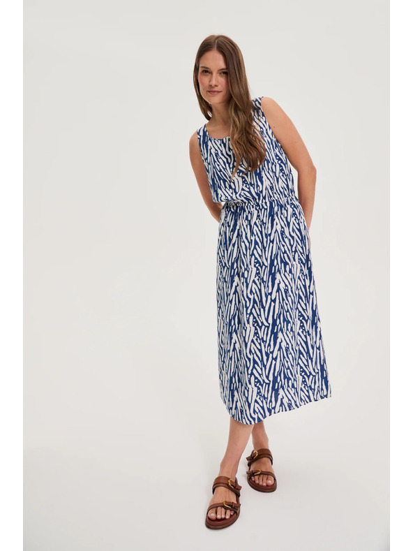 Moodo Dámské šaty Moodo modro-bílé