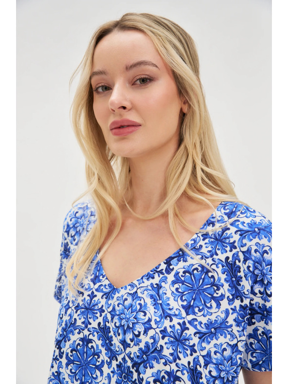 Moodo Dámské šaty Moodo modro-bílé