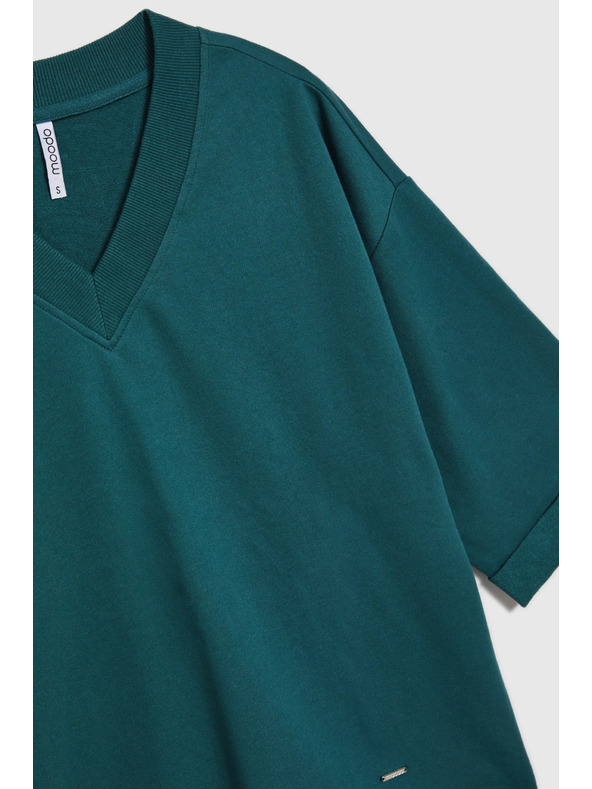 Moodo Zelená mikina s tříčtvrtečním rukávem