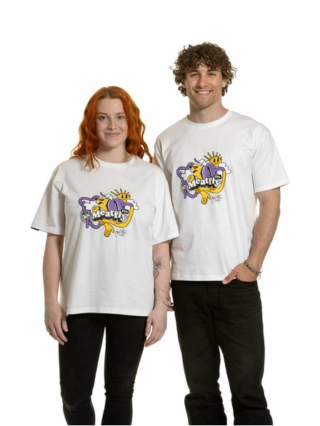 Meatfly Meatfly unisex tričko Carter 30 Groove White