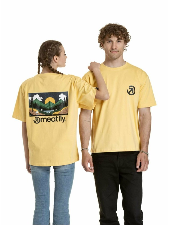 Meatfly Meatfly unisex tričko Cachuma Cornsilk Mountains