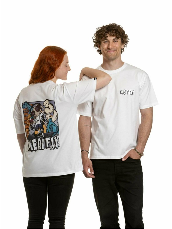 Meatfly Meatfly unisex tričko Carter 30 Fly White