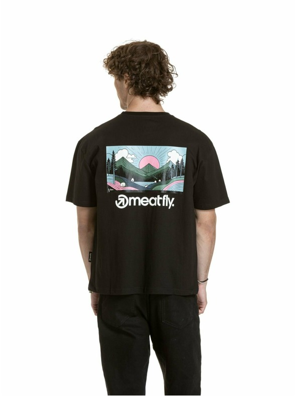 Meatfly Meatfly unisex tričko Cachuma Black Blured