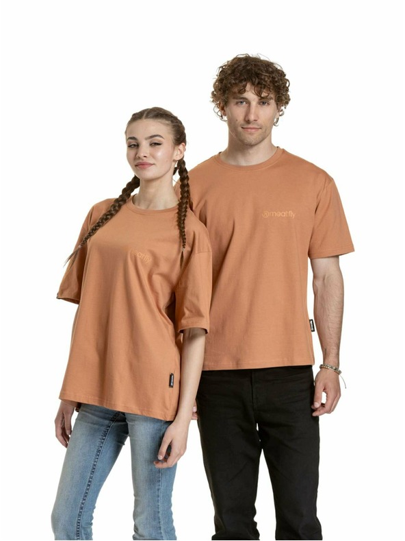 Meatfly Meatfly unisex tričko Minimal Cork | Hnědá