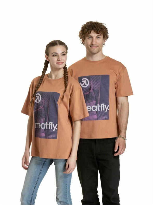 Meatfly Meatfly unisex tričko Junglist Pink Leaf | Oranžová