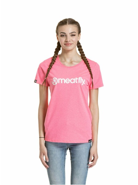 Meatfly Meatfly dámské tričko Ladies MF Logo Neon Pink