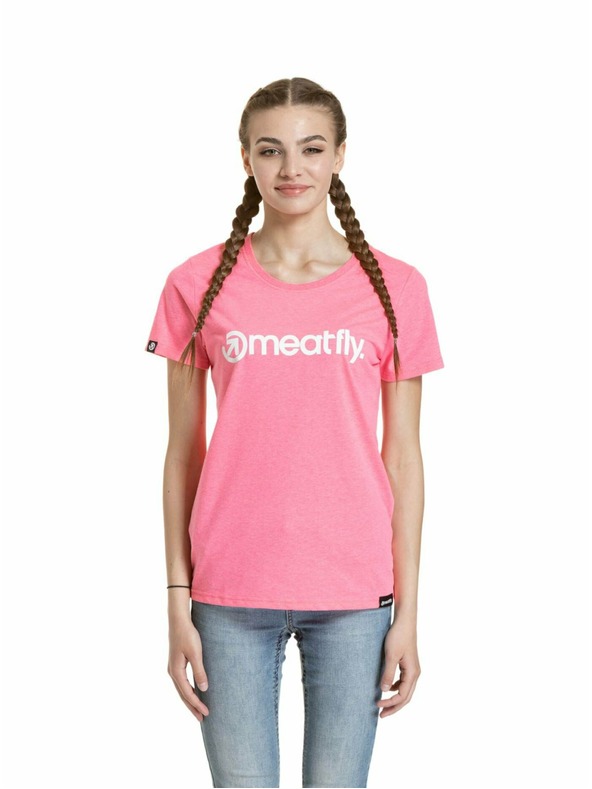 Meatfly Meatfly dámské tričko Ladies MF Logo Neon Pink