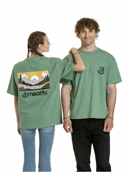 Meatfly Meatfly unisex tričko Cachuma Hedge Green Mountains
