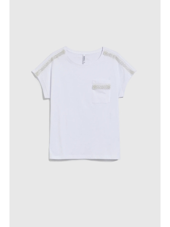 Moodo Dámské tričko se stříbrnou aplikací Moodo – bílé