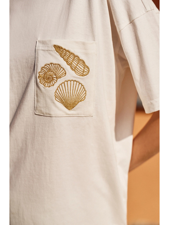 Moodo Dámské bílé tričko s potiskem