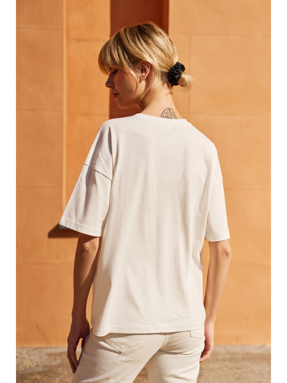 Moodo Dámské bílé tričko s potiskem