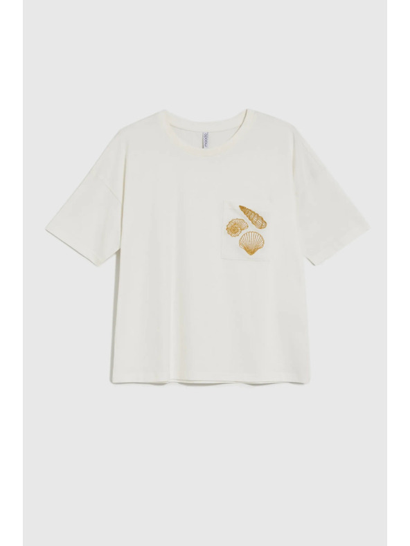 Moodo Dámské bílé tričko s potiskem