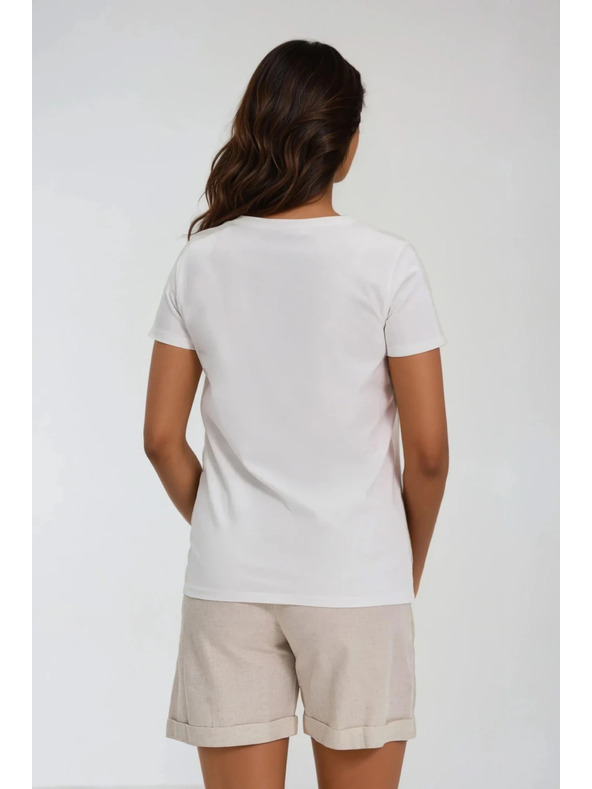 Moodo Dámské bílé tričko s potiskem