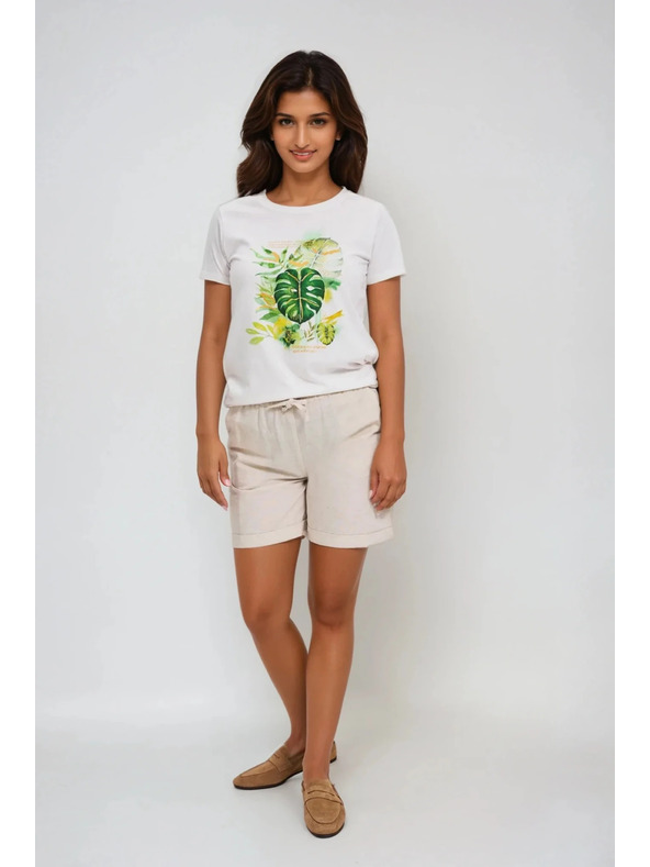 Moodo Dámské bílé tričko s potiskem