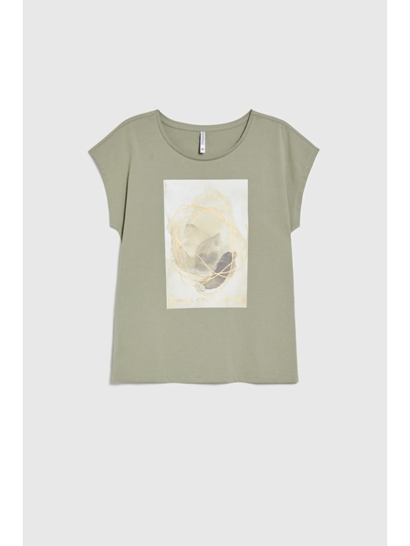 Moodo Dámské tričko s potiskem Moodo – olivová