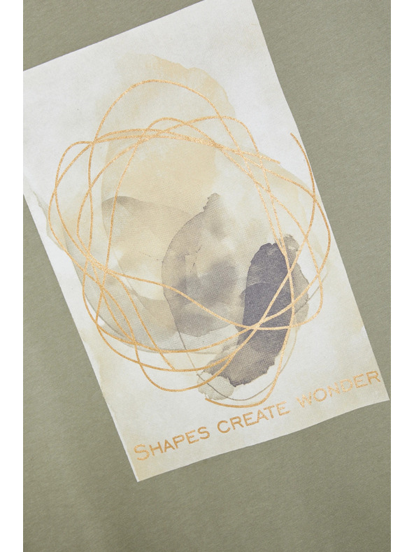 Moodo Dámské tričko s potiskem Moodo – olivová