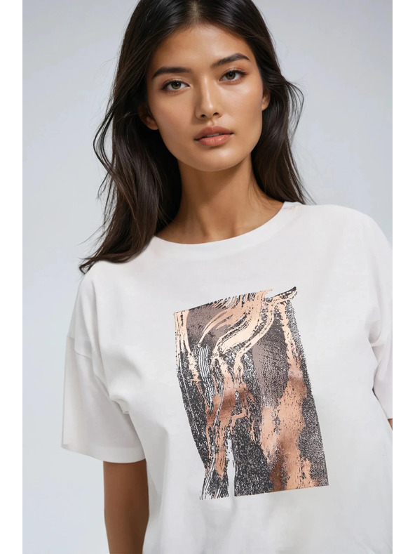 Moodo Dámské tričko s potiskem Moodo – bílá barva