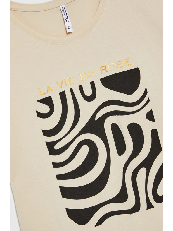 Moodo Dámské tričko Moodo – béžové