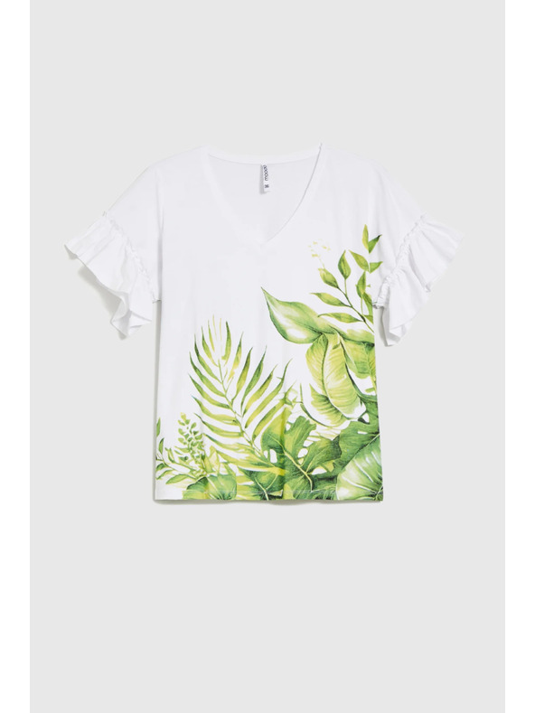 Moodo Bílý top s potiskem květin