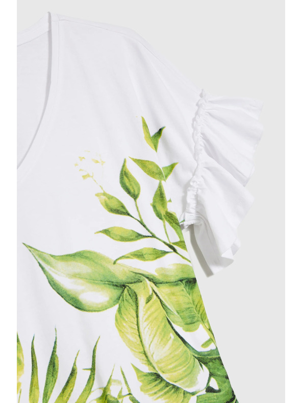 Moodo Bílý top s potiskem květin