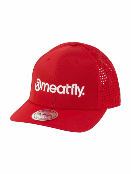 Meatfly Meatfly kšiltovka Nollie Perfor Cap Red / White Logo | Bílá | Velikost