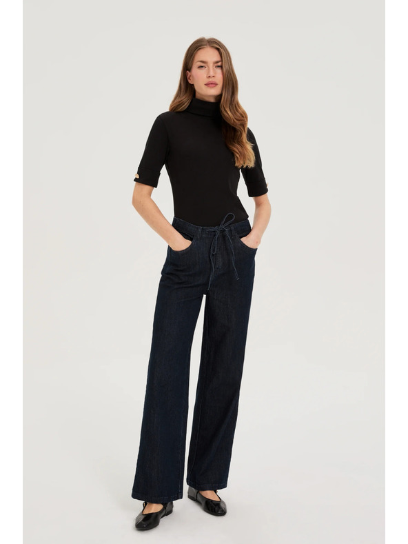 Moodo Černý rolák s 3/4 rukávy Moodo