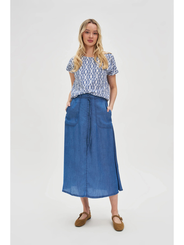 Moodo Modro-bílé vzorované tričko