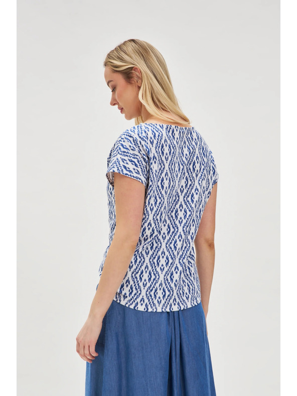 Moodo Modro-bílé vzorované tričko