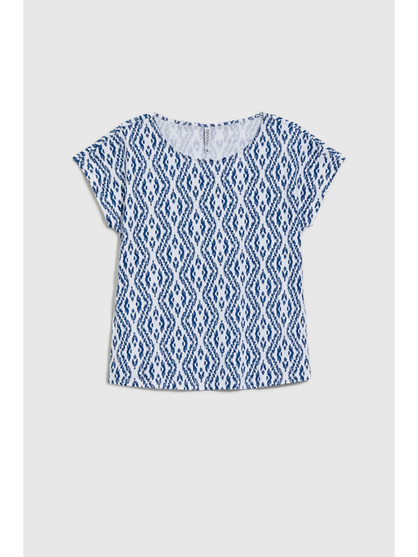 Moodo Modro-bílé vzorované tričko