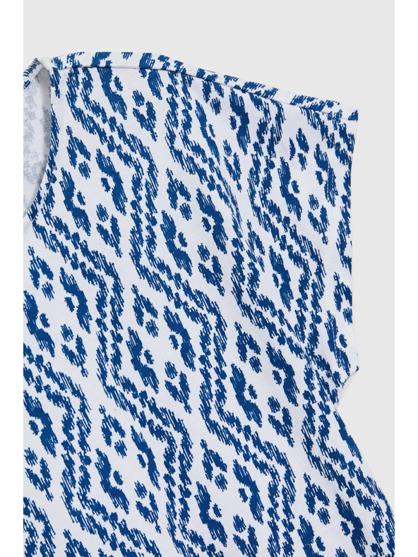 Moodo Modro-bílé vzorované tričko