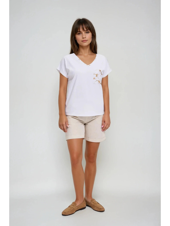 Moodo Dámské bavlněné tričko Moodo – bílé