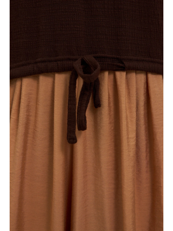 Moodo Dámské hnědé tričko se zavazováním