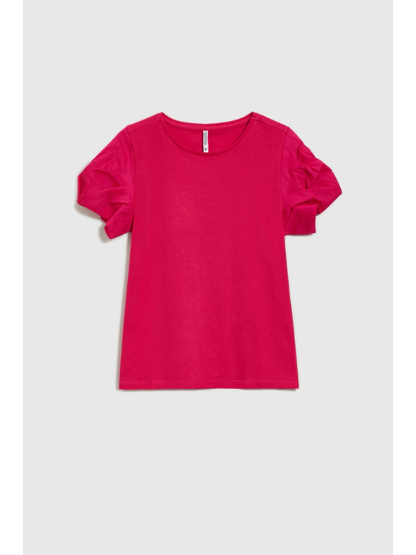 Moodo Růžový top s nabíranými rukávy