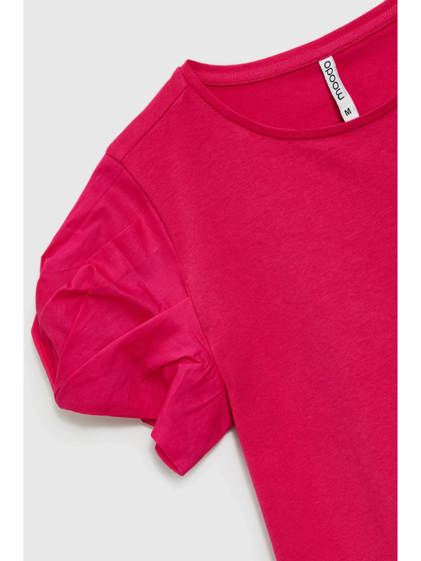 Moodo Růžový top s nabíranými rukávy