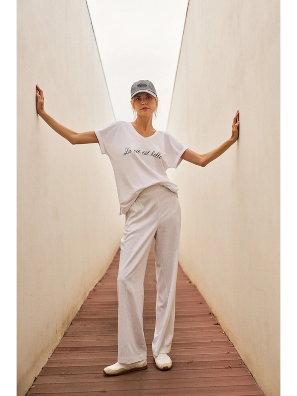 Moodo Dámské bavlněné tričko Moodo – bílá barva