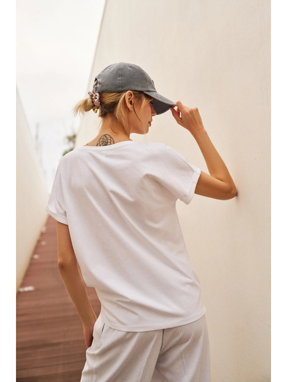 Moodo Dámské bavlněné tričko Moodo – bílá barva