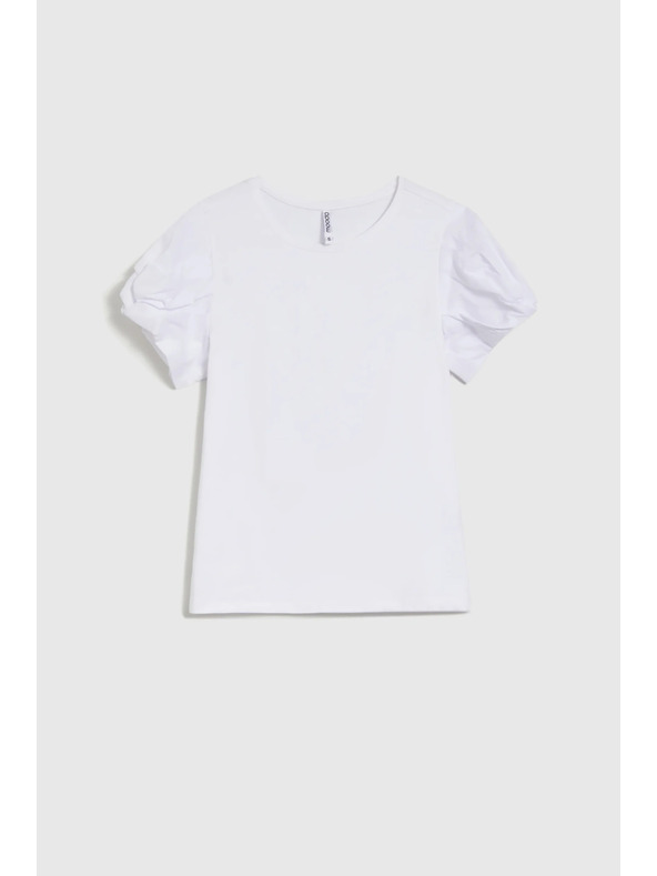 Moodo Bílý top s nabíranými rukávy