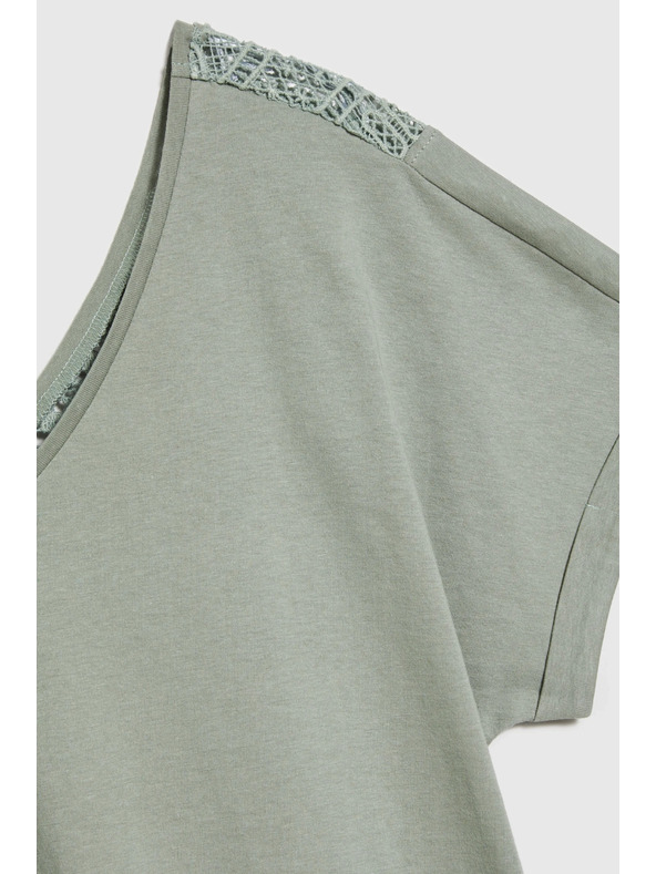 Moodo Dámský zelený top s průhlednými zády