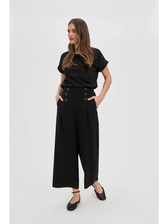 Moodo Dámské tričko s korálky Moodo – černé