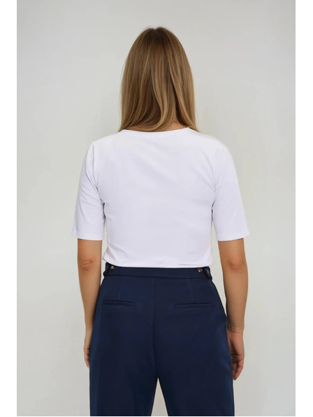 Moodo Bílý basic top s 3/4 rukávem Moodo
