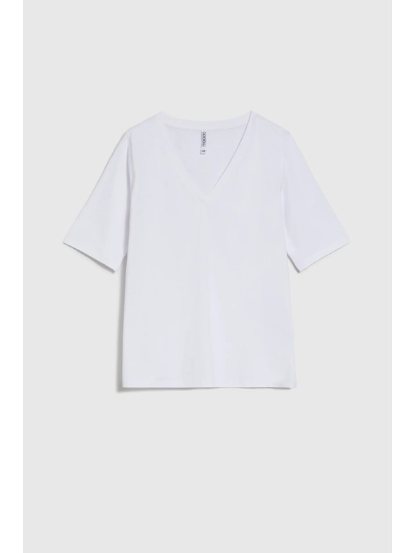 Moodo Bílý basic top s 3/4 rukávem Moodo