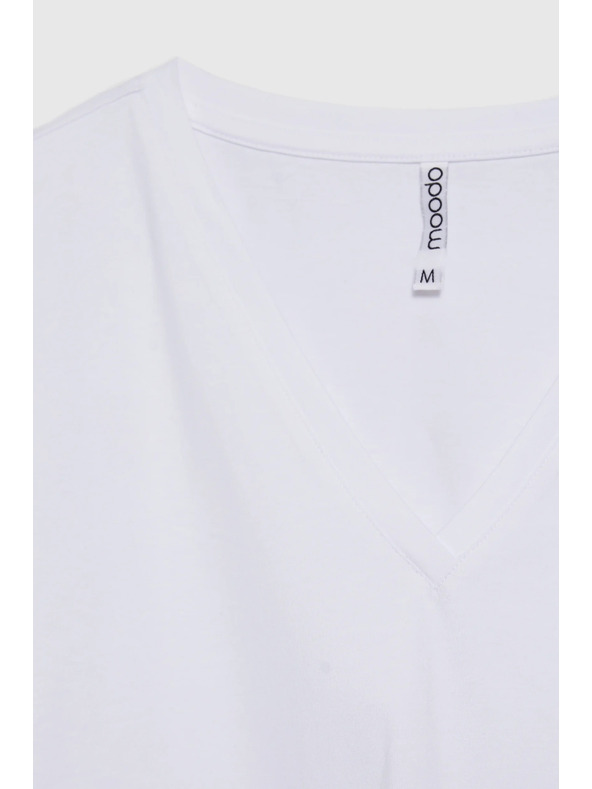 Moodo Bílý basic top s 3/4 rukávem Moodo