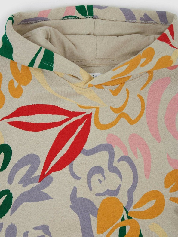 GAP Baby mikina floral s kapucí GAP