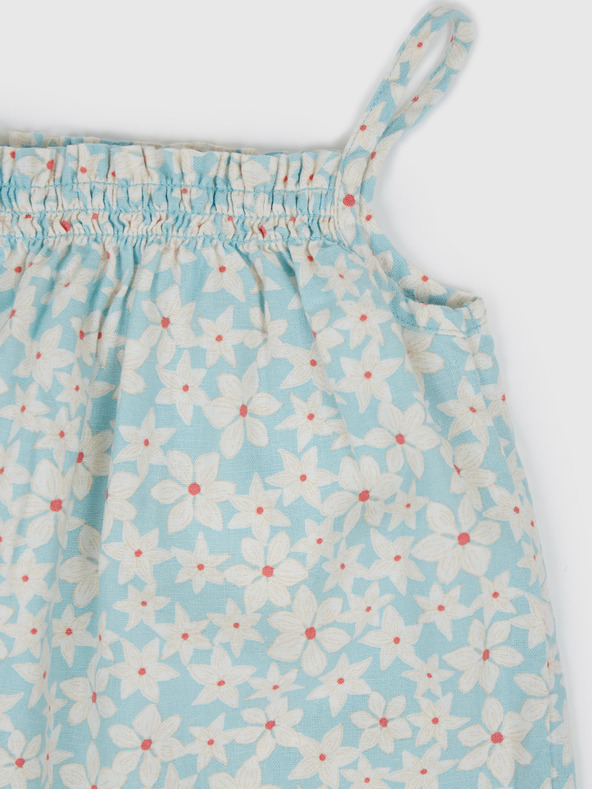 GAP Baby lněný květovaný overal GAP