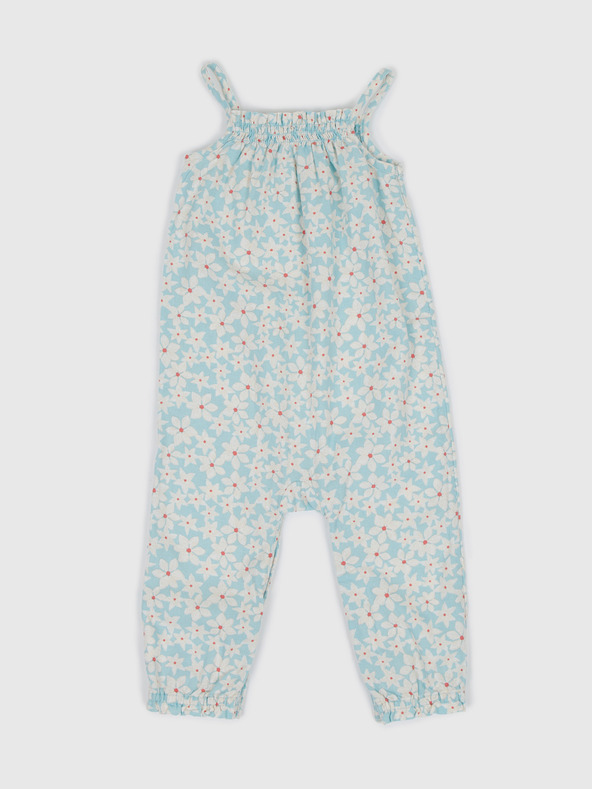 GAP Baby lněný květovaný overal GAP
