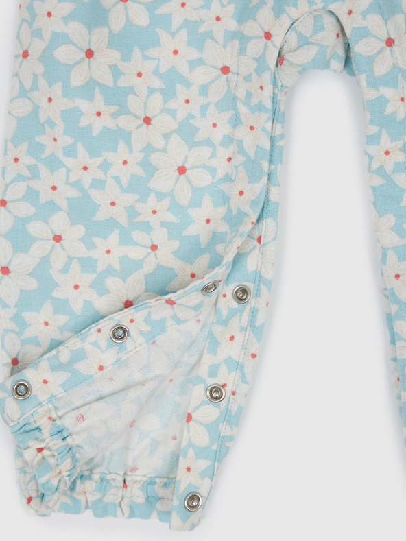 GAP Baby lněný květovaný overal GAP