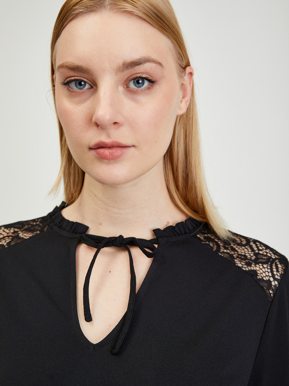 Orsay Černá dámská halenka s krajkou ORSAY