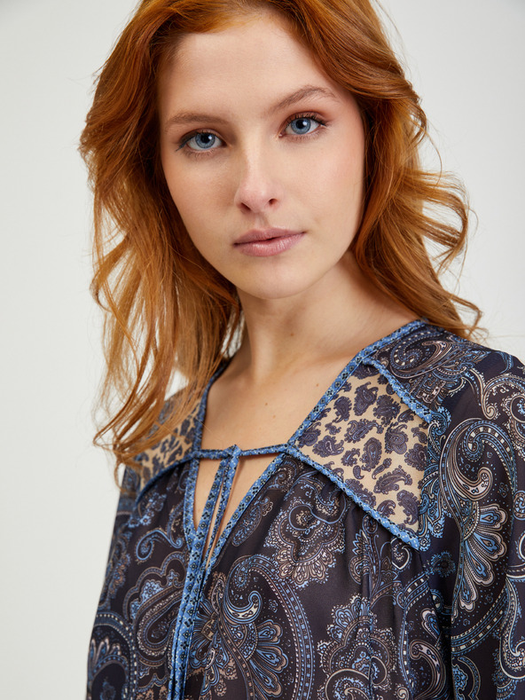 Orsay Tmavě modrá dámská vzorovaná halenka ORSAY